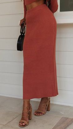 The merchant wants you to know about this * Classic Skirt Set * Solid Color * With Long Sleeves Top * Back Split Skirt * Made of 50% Viscose, 28% Polyester, 22% Spandex * Plus Stretch for a Perfect Fit * Slim and Comfy * In Black * Size runs small * Includes 1 * Ladies Knit Set, Tops & Skirt * Model, who is 5'7" tall with cute size S, is rocking this look! Red Plaid Shirt Women, Knit Loungewear Set, Skirt 2 Piece Set, Womens Casual Suits, Fall Tee Shirts, Knitted Loungewear, Knitting Dress, Red Swimwear, Skirts Long