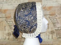 Antique Eastern European Hat Cap-vintage Passementerie Metallic Lace Ethnic Costume Bonnet - Etsy Traditional Fitted Blue Hat, Vintage Handmade Costume Hat, Handmade Adjustable Vintage Bonnet, Traditional Handmade Adjustable Bonnet, Handmade Traditional Adjustable Bonnet, Handmade Adjustable Traditional Bonnet, Vintage Fitted Bonnet For Costume, Lace Bonnet, Cloche Hats