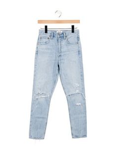 AGOLDE Skinny Leg JeansBlueLight Wash with High-Rise5 PocketsDistressed AccentsButton ClosureFit:Jeans by AGOLDE typically fit small, consider taking a size up. Everyday Ripped High Waist Jeans, High Waist Ripped Jeans For Everyday, High Rise Ripped Jeans For Everyday, Everyday Ripped High Rise Jeans, Everyday High Rise Ripped Jeans, Ripped Fitted Jeans For Everyday Wear, Everyday Fitted Ripped Jeans, Sweater Boots, Accessories Jacket