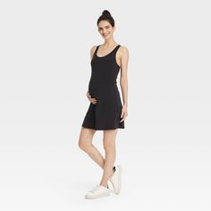 Sport cool, comfy style during baby showers or running errands wearing this Sleeveless Midi Active Dress from Isabel Maternity By Ingrid & Isabel™. This sleeveless active dress is tailored in a midi length to give you a stylish look, and it features built-in shorts for extra coverage. The soft, stretchy jersey fabric offers cool comfort, while the V-neckline with a racerback gives you a flattering fit. Complete the look with your choice of footwear. Sporty Sleeveless Loungewear Dresses, Sporty Sleeveless Lounge Dresses, Fitted Summer Maternity Activewear, Stretch Bump Friendly Sleeveless Dress, Athleisure Sleeveless Loungewear Dress, Summer Stretch Bump-friendly Dresses, Casual Nursing-friendly Lounge Dresses, Summer Cotton Bump Friendly Dresses, Black Bump-friendly Summer Dresses