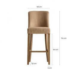 the measurements for a bar stool with an upholstered seat and backrests