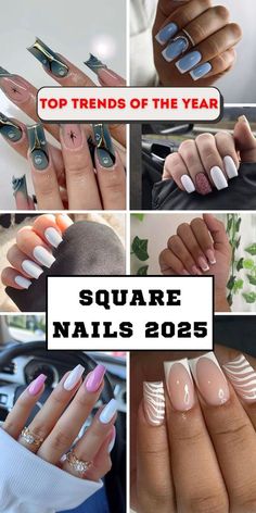 Medium Square Nails Ideas, Autumn Gel Nails, Simple French Tip, Medium Square Nails, Fall Manicures, French Tip Designs, Goth Vibes