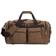 Designed for the modern traveler, this Vintage Travel Carry On On blends practicality with a sleek aesthetic, perfect for daily use or short trips. With its robust construction and thoughtful design, it's a reliable choice for anyone on the go. Constructed from durable materials, this overnight bag is designed to withstand the rigors of travel. Features a nylon zipper closure that ensures your belongings are secured while providing easy access when needed. The bag's dimensions are 21.2 x 10.6 x Durable Practical Travel Accessories For Everyday Use, Practical Durable Travel Accessories For Everyday Use, Durable Practical Travel Accessories, Durable And Practical Travel Accessories, Durable Utility Travel Bag, Casual Brown Travel Bag For Outdoor Activities, Durable Practical Everyday Travel Bag, Practical Durable Travel Bag For Everyday, Functional Brown Travel Accessories