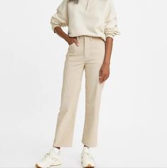 High Rise, Comfortable, Frayed Hem, Size 32/ Size 14, Cream Denim, Never Worn, No Stains Psychologist Outfit, Levis Ribcage Straight Ankle Jeans, Straight Ankle Jeans, Jeans Levis, Simple Shirts, Outfit Inspo Fall, Classic Outfits, Winter Fashion Outfits, Ankle Jeans