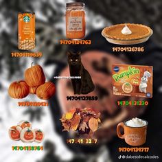 an image of pumpkins and other items for halloween