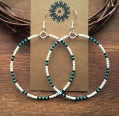 قلادات متدلية, Anting Manik, Earring Hoop, Black Turquoise, Beads Bracelet Design, Handmade Jewelry Tutorials