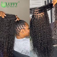 Human Hair Crochet Boho Box Braids With Human Hair Curls Ends Pre Loop Braiding | eBay Box Braids With Human Hair, Braids With Human Hair Curls, Braids With Human Hair, Tree Braids Hairstyles, Human Hair Crochet, Boho Box Braids, Hair Twists Black, Hair Twists, Tree Braids