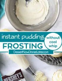 an image of frosting in a bowl with the words instant pudding without cool whip