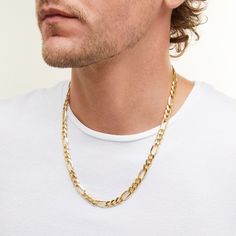 With tighter links and a more rounded look, this figaro chain necklace is a new twist on a classic style. Hollow 10K gold 8.0mm width 22.0 inches; box clasp Figaro Chain Necklace, Figaro Chains, Figaro Chain, Box Clasp, 10k Gold, Classic Style, Chain Necklace, Twist, Chain