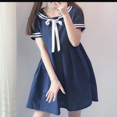 Cute Dress Whether You're Wearing It For The Day Or A Costume Party Brand New Without Tags Never Been Worn Pit To Pit Measures 18 Incolor: White, Navy Blue. Perfect For Daily Life, Casual, School, Etcgirls' Dresses Japanese Sailor Uniform Cute Pleated Dress Cute Blue Knee-length Dress, Cute Mini Length Dresses For School, Sailor Style Short Sleeve Fitted Dress, Fitted Sailor Dress With Short Sleeves, Spring Mini Dress For School, Blue Cotton Dresses With Short Sleeves, Spring Sailor-style Short Sleeve Dresses, Summer School Uniform Dress With Short Sleeves, Summer Short Sleeve School Uniform Dress