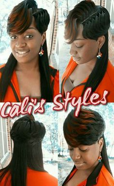 Cali's Styles Crimp Hair, Dolls Hairstyles, Elaborate Hairstyles, 27 Piece Hairstyles, Black Haircut Styles, Fav Hairstyles, Senegalese Twist Hairstyles, Black Ponytail