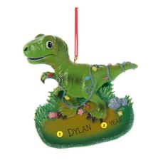 Festive Holiday T-Rex Dinosaur Ornament Dinosaur Christmas Ornament, Dinosaur Light, Cute T Rex, Dinosaur Ornament, Old World Christmas Ornaments, Christmas Light Ornament, Holiday Tree Decorations, T Rex Dinosaur, Lights Christmas