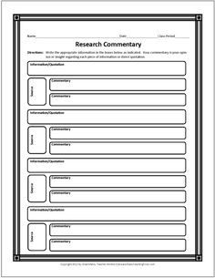 a research paper with the words research on it and an image of what is in each section