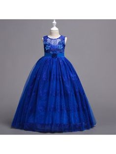 Unique Lace Royal Blue Flower Girl Dress For Fall Wedding Royal Blue Flower Girl Dress, Beaded Flower Girl Dress, Blue Flower Girl Dress, Red Flower Girl, Blue Flower Girl, Baby Dress Embroidery, Red Flower Girl Dresses, Wedding Frocks, Royal Blue Flowers