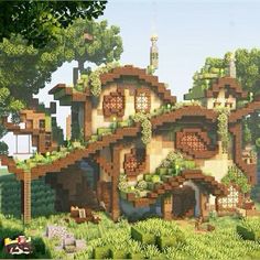 Mansion Minecraft, Pixel Art Minecraft, Casa Hobbit