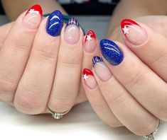 4th Of July Nails Simple Almond, Spring Nail 2023, Nail 2023 Spring, Nail Trends Spring, Spring Nails 2023 Gel, Nails 2023 Gel, Patriotic Nail