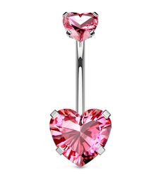 Internally threaded pink heart cubic zirconia belly button rings. Size 14 gauge. $8.95/pc. Cute style for your belly piercing. Free shipping on orders over $20. Shop UrbanBodyJewelry.com Diamond Belly Ring, Belly Bars, Titanium Jewelry, Body Jewelry Piercing, Button Rings, Belly Piercing, Belly Button Ring, Belly Button Piercing, Button Ring