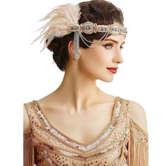 Season:All Seasons; Gender:Women's; What's in the box:Headband; Types:Flapper Headband; Holiday:Halloween,Carnival,Masquerade; Style:Vintage,1920s,The Great Gatsby; Occasion:Halloween; Material:Feather; Characters:The Great Gatsby; Listing Date:06/29/2023 Il Grande Gatsby, Great Gatsby Headpiece, Gatsby Accessories, Flapper Hair, 1920s Headband, Gatsby Headpiece, Flapper Headpiece, 1920s Headpiece, Vintage Headpiece