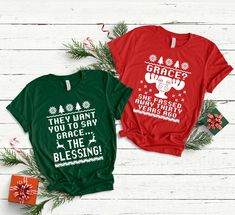 They Want You To Say Grace Shirt, Grace Shirt, Christmas Couple Shirt, Grace She Passed Away Thirty Tears Ago, Christmas Vacation Shirts We design trendy sweatshirts that you can use in every important day of your life. We produce beautiful and quality designs that can be used in all kinds of activities that you will do with your family or friends. These designs will offer you and your environment a unique complement. We are very excited to bring you our high quality and soft, trendy sweatshirt. Every sweatshirt we made means a new excitement for us. ▶️ HOW TO ORDER ATTENTION 📌 Please, 1️⃣Swipe to all of the pictures. 2️⃣Select style and size from drop down menus. 3️⃣Select sweatshirt colors from drop down menus. 4️⃣Select quantity. 5️⃣For every single sweatshirt you have to repeat every Christmas Vacation Shirts, Santa Tee, Ugly Christmas Shirts, Couple Christmas, 2022 Christmas, Matching Couple Shirts, Santa Shirts, Merry Christmas Shirts, Family Christmas Shirts