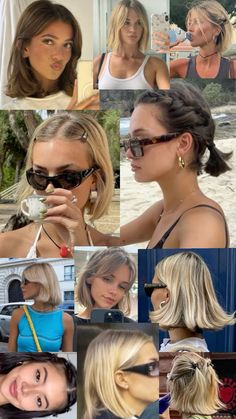 Rachel Green Haircut Short Hair, Short Hair Blonde Aesthetic, Short Haircut Shoulder Length, Inspiration Aesthetic Wallpaper, Haircut Inspired, Hairstyles For All Hair Types, Haircut Inspo, Moodboard Collage, Chop Chop