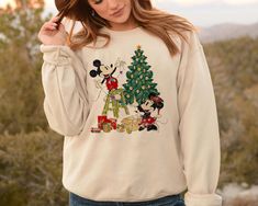 Mickey Minnie Under Christmas Tree Sweatshirt, Disney Mouse Christmas Sweatshirt Vintage Disney Christmas, Under Christmas Tree, Mouse Christmas, Disney Mouse, Christmas Tshirt, Disney Christmas, Mickey Minnie, Vintage Disney, Christmas Sweatshirts