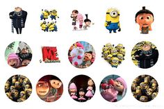 the despicable minion movie characters are depicted in this collage with their names on them