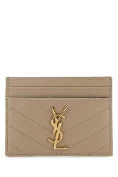 Dimensions: Width: 10.5cm, Height: 7.5cm, Depth: 0.5cm 100% Calfskin Leather Made in Italy Designer Model Number: 423291BOW01 Designer Colour: 2721 Luxury Beige Card Holder, Ysl Star Card Holder, Ysl Card Holder, Saint Laurent Card Holder, Greyish Brown, Saint Laurent Wallet, Quilted Leather, Saint Laurent Bag, Card Case