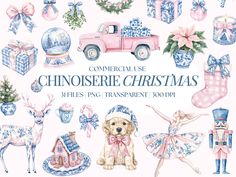 Christmas Toile, Festive Wreaths, Christmas Pastel, Chinoiserie Christmas, Classic Christmas Decorations, Pastel Christmas, Preppy Christmas, Watercolor Designs, Chic Holiday