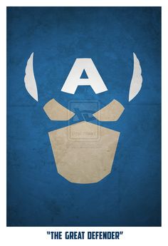 the avengers movie poster with captain america's face in blue and white, as well as