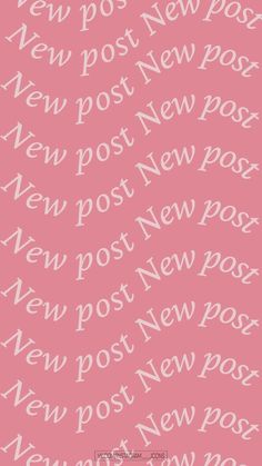 a pink background with the words new post on it