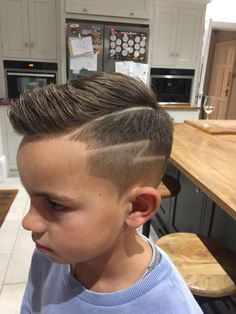 Boys haircut with lightning bolt design. #boyshaircut #roccorex Lightning Haircut Design, Boys Haircuts With Lightning Bolt, Lightning Bolt In Hair Boys, Lightning Hair Design, Boys Hair Lightning Bolt, Designs For Boys Haircut, Baseball Laces Haircut, Boys Design Haircut, Lightning Haircut