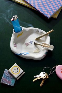 Charmed Multi-Functional Ashtray Air Dry Clay Ideas Ashtray, Cute Ash Tray, Pottery Ash Tray, Handmade Ashtray Clay, Ashtray Ideas Clay, Birthday Clay Ideas, Homemade Ashtray Clay, Ashtray Clay Ideas, Cute Ashtray Clay