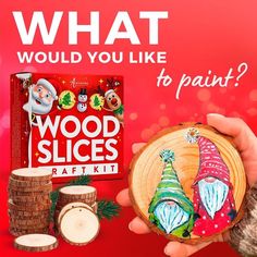 Painting on wood is a great way to decorate for the holidays. Christmas Painting On Wood, Painting On Wood Slices, Paint On Wood, Brush Markers, Christmas Painting, Brush Pens