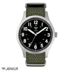 With a classic military-inspired design, our men's Rover field watches easily transition from casual days to social nights. These 40mm timepieces are made using Japan quartz movement and feature stainless steel components, numbered hour markers, and three hands with luminous detailing. Create yours with a choice of cases and straps, and personalize with an engraving. Water-resistant to 3ATM. Luxury Outdoor Watches With Date Indicator, Men's Green Watch With Original Box, Cheap Men's Rectangular Watches, Affordable Retro Men's Watches, House Guests, Valentines Gift Guide, Field Watches, Mens Engagement, Three Hands