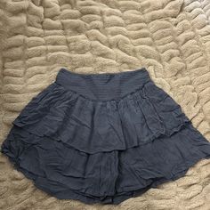 Dark Blue Hollister Mini Skirt, Brand New Without Tags, Never Worn Or Washed Smoke And Pet Free Home! High Waist Casual Skirt, Casual High Waist Flowy Skirt, High Waist Blue Ruffled Skort, Stretch Blue Tiered Skirt, Casual Mini Skort With Ruffled Detail, Blue Ruffled Skirt Bottoms For Beach, Blue Tiered Mini Skirt With Elastic Waistband, Blue Stretch Tiered Mini Skirt, Blue Skirt For Day Out