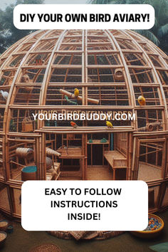 a bird house made out of bamboo with text overlay that reads diy your own bird