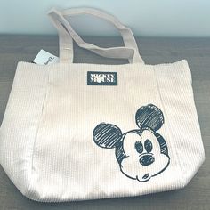 Disney’s Mickey Mouse Tote Bag Brand New With Tags Disney Tote Bag For Everyday Use, Cute Rectangular Minnie Mouse Bags, Casual Rectangular Bag For Disney Trips, Casual White Minnie Mouse Bag, Cute Mickey Mouse Bags For Travel, Mickey Mouse Tote Bags For Daily Use, Trendy Minnie Mouse School Bag, Trendy Rectangular Bags For Disney Trips, Disney Mickey Mouse Bags For Everyday Use