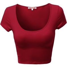 Scoop Neck Crop Top, Shirts Crop, Blue Crop Tops, Crop Top And Shorts, Summer Color, Short Sleeve Cropped Top, Slim Fit Shorts, Womens Basic, Red Shirt