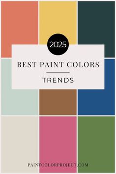 the best paint colors for interior walls and floors in this postcard style image is from pantone's color project