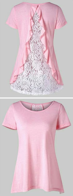 Camiseta Frills Blouse, Sewing Dresses For Women, Trendy Sewing Projects, Sewing Projects Clothes, Sewing Clothes Women, Diy Vetement, Crew Cut