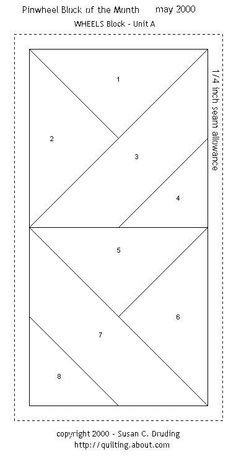 the quilt block is shown with numbers on it and an image of the pattern below