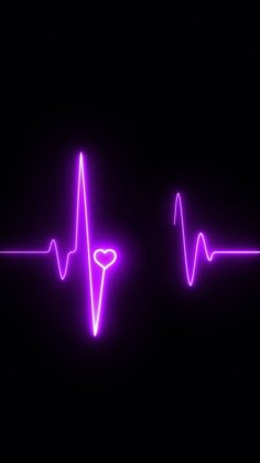 two heartbeats are shown in the dark