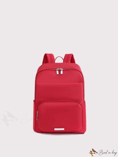 BirdinBag - Versatile Minimal Backpack Casual Softback Backpack For Errands, Red Rectangular Travel Backpack, Rectangular Red Travel Backpack, Modern Red Backpack For Daily Use, Red Backpack For Daily Use And Back To School, Modern Red Backpack For School, Red School Backpack Softback, Red Softback School Backpack, Modern Red School Bag