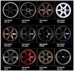 an image of different types of wheel rims