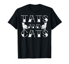 PRICES MAY VARY. Tats and cats shirt for women and men. Cat lover pet owner and tattoo artist gift idea for adults. Tats & cats tshirt. Great birthday gift novelty themed humor item or Christmas gift idea. Lightweight, Classic fit, Double-needle sleeve and bottom hem T Shirt Tattoo, Kitten Tattoo, Cats Tattoo, Cat Tat, Total Eclipse, Funny Tshirt, Gifts For An Artist, Cat T, Cat Shirts