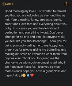 an image of someone's love letter to her on his birthday day, with the words good morning my love just wanted to remind you