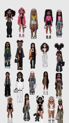 Outfit Drawing, Black Bratz Doll, Bratz Doll Outfits, Imvu Outfits Ideas Cute, Baddie Outfit, Virtual Girl, Bratz Inspired Outfits, Art Outfits, Fashion Gal