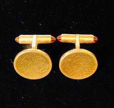 Stunning and Smart Vintage 1950's Krementz Rolled Gold Citrene Glass Cufflinks . Good Condition for their age.  L1.8cm W1.8cm Vintage Yellow Gold Cufflinks With Screw Back, Vintage Screw Back Cufflinks For Anniversary, Vintage Collectible Cufflinks, Vintage Round Cufflinks For Gift, Vintage Round Cufflinks As Gift, Vintage Polished Finish Cufflinks, Tie Tack, Tie Accessories, Cuff Links