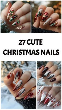 Solstice Nails, December Nails Christmas, Christmas Holiday Nails, Nails December, Nails Xmas, Holiday Nails Christmas, December Nails, Christmas Manicure