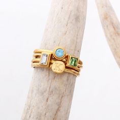 Gold Stack Ring Set with Initial and Birthstones Ring Set of | Etsy Birthstones Ring, Stackable Birthstone Rings, Mothers Day Rings, Family Ring, Multiple Rings, Birthstone Rings, Family Rings, Mother Rings, Stack Ring